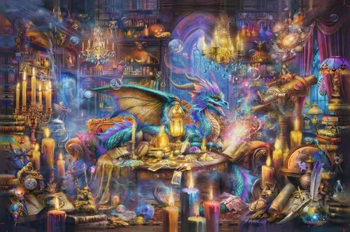 Vista 2 de Ravensburger Dragon's Library - Rompecabezas de 3000 piezas para adultos