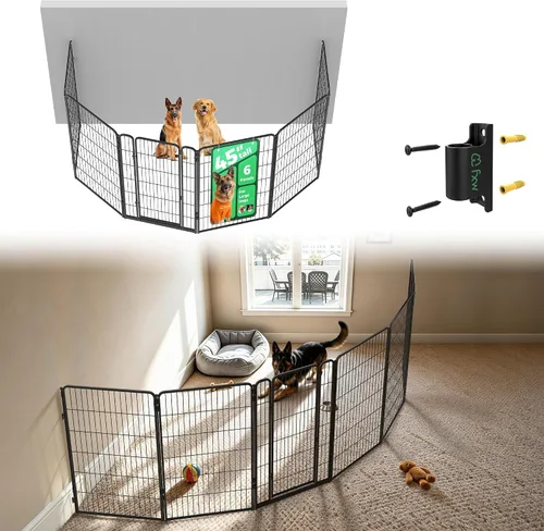 Vista 96 de FXW Homeplus Unleashed Corral para Perros de Interior - Juego Sin Estrés y Seguro, Resistente de 24 Pulgadas con 6 Paneles para Cachorros y Perros