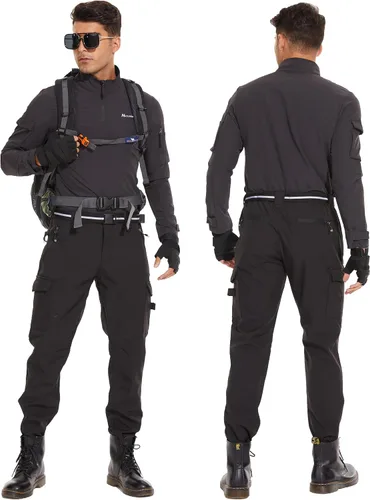Vista 2 de NATUVENIX Snow Pants Men Ski Pants Men Water Resistant Hiking Pants for Men Fleece Lined Tactical Work Snowboard Pants