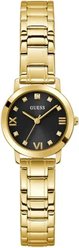 Vista 13 de GUESS Reloj analógico de silicona dorada y negra Negro/Oro/Champán