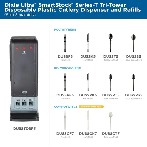 Vista 4 de SmartStock - Cuchara – 40 cucharaditas – Desechable – Negro – 24 / Caja – 1 unidad