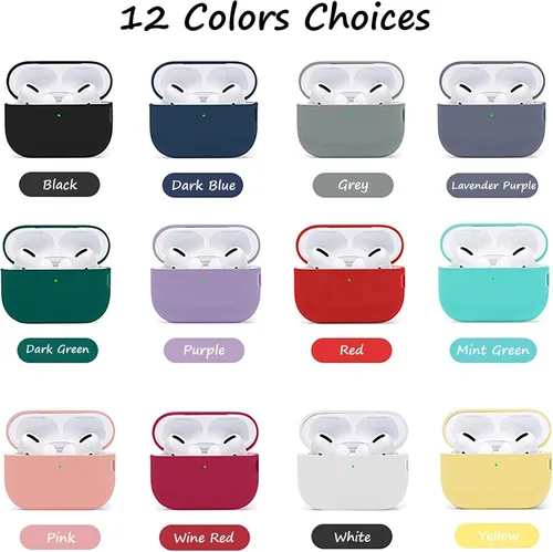 Vista 6 de Funda de silicona compatible con Airpods Pro 2 Ultrathin 0.059 in de grosor, funda protectora LED frontal visible (negro)