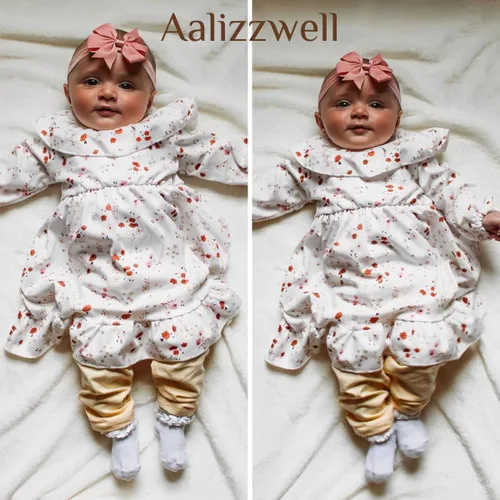 Vista 2 de Aalizzwell Conjunto de leggings de vestir para bebés y niñas