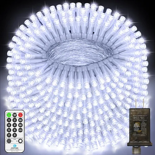 Vista 13 de Luces de Navidad de 200 pies con 500 luces LED para decoración al aire Rojo+Verde