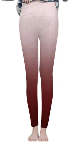 Vista 4 de Women Tight Trousers Winter Wool Pants Warm Thick Solid Leggings Lined Sweatpants Elastic and Slimming Tights