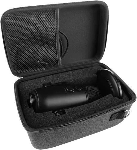 Vista 3 de Geekria for Creators - Funda de micrófono con espuma compatible con Blue 1967 Yeti Pro, Blue Yeti, funda de transporte de micrófono rígida, bolsa