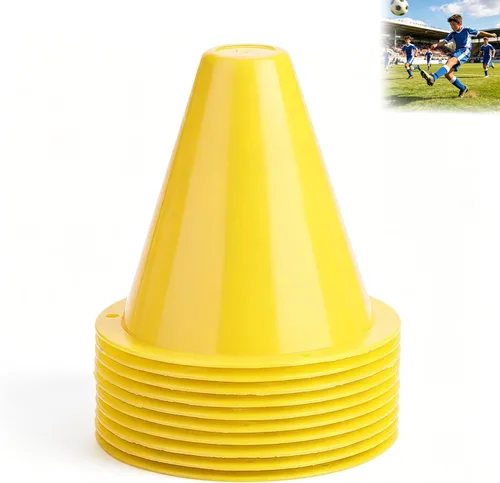 Vista 10 de Paquete de 10 conos de entrenamiento de fútbol, accesorios de soporte, juego de marcado de obstáculos