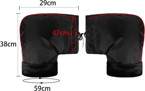 Vista 3 de PENINSULA LOVE Guantes impermeables para ATV, motocicleta, manillar, con tiras reflectantes, antiviento, para moto de nieve, empuñadura, guantes