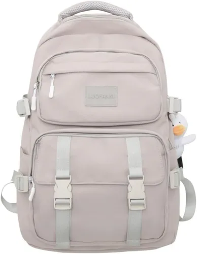 Vista 9 de Moda hombres mochila impermeable nylon mochila kawaii mujeres bolsa de viaje de alta capacidad bolsillos laterales, Negro -, Mochilas de mochila