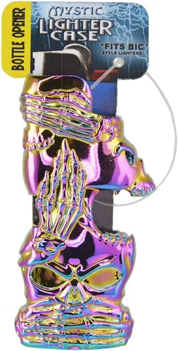 Vista 5 de Estuche de metal iridiscente para encendedores BIC, protector de encendedor y abrebotellas - Reaper