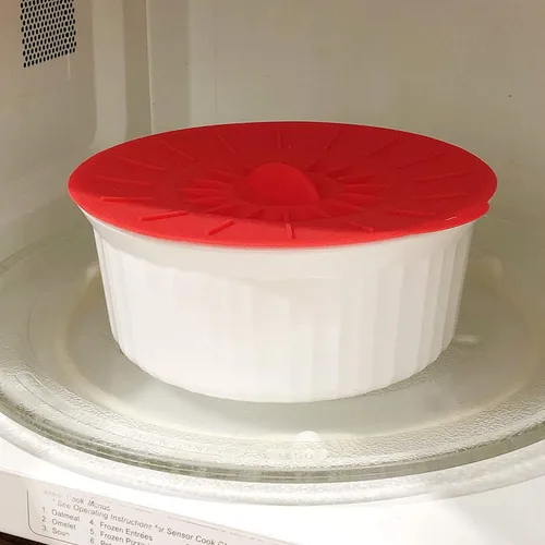 Vista 7 de allydrew Tapas reutilizables de silicona con ventosas, cubiertas de almacenamiento de alimentos para cuencos, ollas, sartenes, tazas (juego de 5)