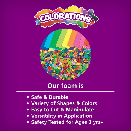 Vista 4 de Colorations Cubo de espuma divertida con formas de material multicolor para artes y manualidades para niños (1/2 libra)