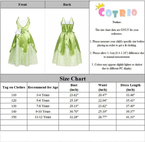 Vista 3 de Cotrio Vestidos de princesa para niñas, disfraz de Halloween para fiesta de cumpleaños con coronavarita mágica