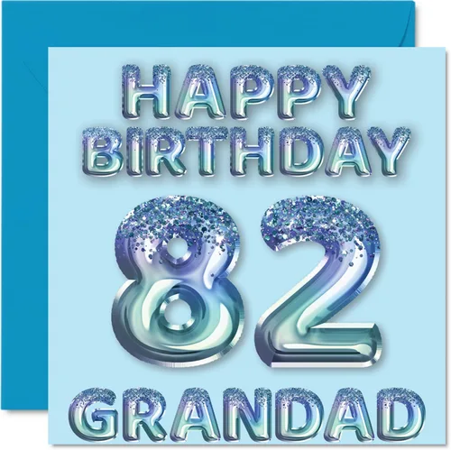 Vista 234 de Stuff4 Tarjeta de primer cumpleaños para niños, globo de fiesta con purpurina azul, tarjetas de feliz cumpleaños para niño de 1 año, nieto, hijo, 57
