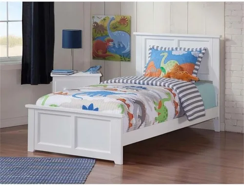 Vista 2 de Cama con plataforma de doble panel en color blanco