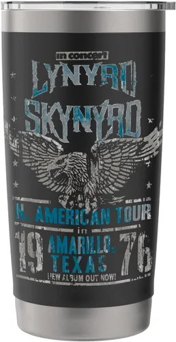 Vista 3 de Lynyrd Skynyrd In Concert Amarillo Texas Vintage Rock 1970 - Vaso aislado de acero inoxidable