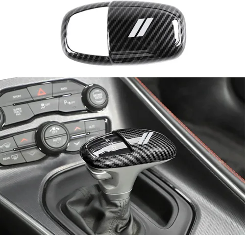 Vista 7 de Cubierta de la cabeza de la perilla de la palanca de cambios para Dodge Challenger Charger Accesorios 2015-2022 / Durango 2016-2023 ABS decoración
