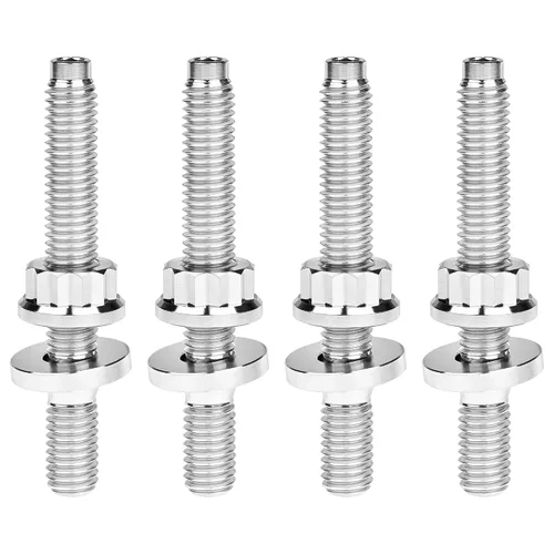 Vista 13 de Tornillo de titanio M8 M10x45 54 55 2.559 in paso 1.25 Kit de pernos de escape automotriz Kit tornillos, tuercas y arandelas Kit de 4 piezas