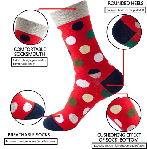 Vista 2 de Calcetines de vestir coloridos para hombre, calcetines divertidos y divertidos con estampados de estilo casual loco para hombre