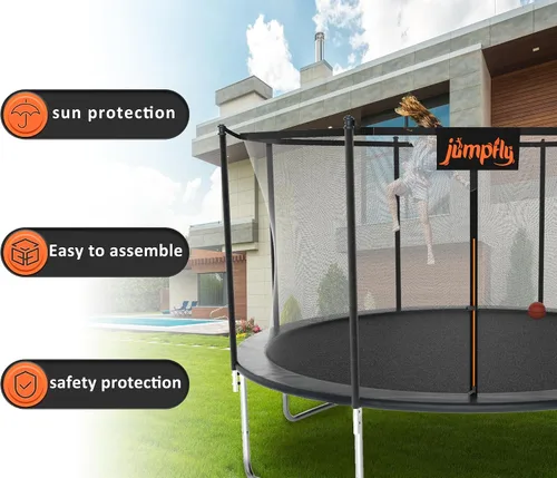 Vista 3 de jumpfly 10/12/14FT Trampoline Net(Net Only),Trampoline Replacement Safety Enclosure,Fit for 8/6 Poles Round Frame