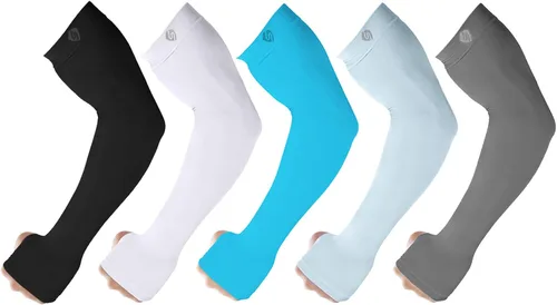 Vista 15 de Mangas para brazo, para hombres o mujeres. Para calentar o refrescar. Guantes de Compresión con factor de protección de los rayos ultravioleta UPF 1