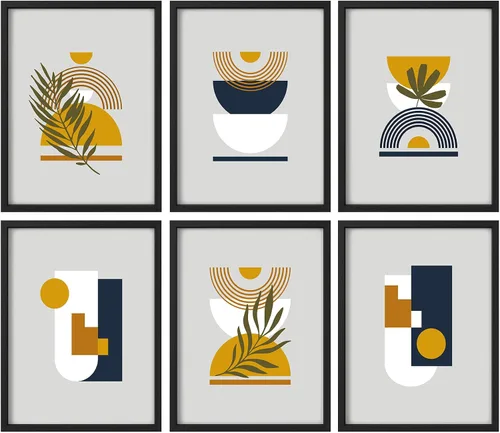 Vista 121 de Juego de galería de collage enmarcado para pared, diseño de plantas de flores de William Morris, ilustraciones de naturaleza silvestre, moderno