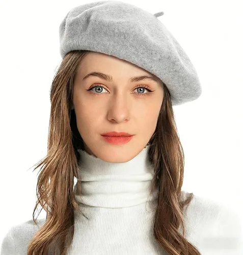 Vista 25 de ZLYC Boina Francesa de Lana Sombrero Color Sólido Gorra Boina para Mujeres y Niñas Amarillo básico