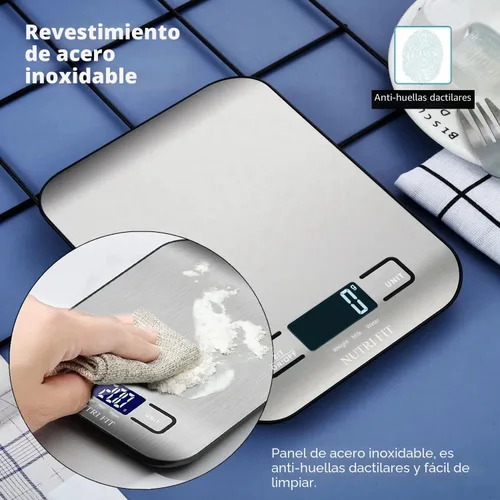 Vista 4 de Báscula de Alimentos, Básculas de Cocina Digitales Peso de Alimentos Gramos y Onzas para Pérdida de Peso Horneado Cocina de NUTRI FIT, Máximo 11lb
