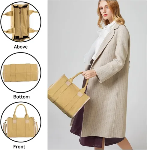 Vista 6 de Viva Terry Bolsa de lona para mujer, estilo casual, para la escuela y el trabajo, con cremallera