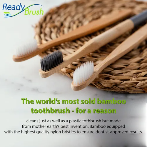 Vista 8 de ReadyBrush - Cepillos de dientes de bambú reutilizables prepegados, solución de cuidado bucal todo en uno para una sonrisa fresca y saludable
