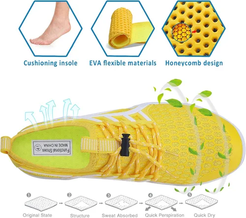 Vista 4 de Wyhan - Zapatos de agua para hombre y mujer secado rápido calcetines acuáticos zapatos de buceo para playa natación surf piscina yoga viajes al aire