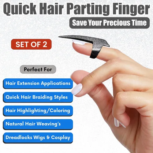 Vista 2 de Anillos Profesionales para Seccionar Cabello - Herramientas de Trenzado de Acero Inoxidable para Rastas, Pelucas, Rizado, Tejido, Balayage e