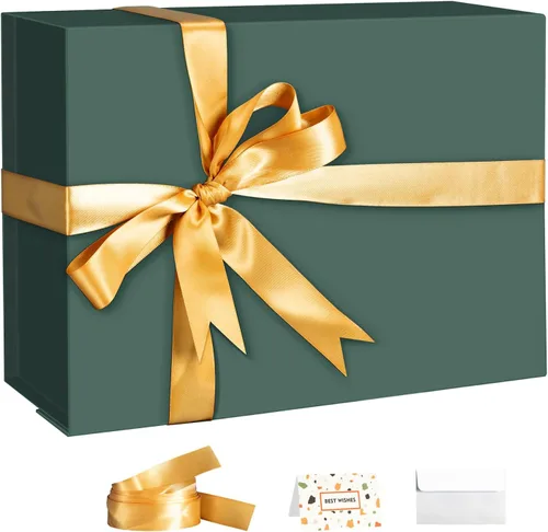 Vista 11 de Cajas de regalo negras con tapas, paquete de 3, caja de regalo mediana de Negro
