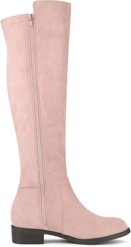 Vista 7 de Allegra K Botas altas hasta la rodilla con cremallera lateral para mujer