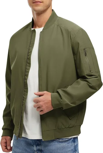 Vista 14 de Rdruko Chaqueta Bomber Ligera para Hombre Cazadora Cortavientos Casual Elegante a la Moda