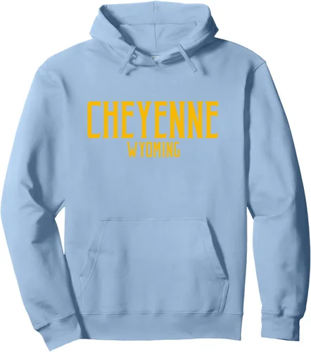 Vista 5 de Cheyenne Wyoming WY - Sudadera con capucha con estampado de ámbar
