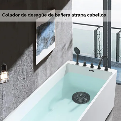 Vista 6 de Huntonry Atrapador de Pelo para Ducha y Bañera, Protector de Drenaje para Bañera y Lavabo, Plano y Redondo, Negro
