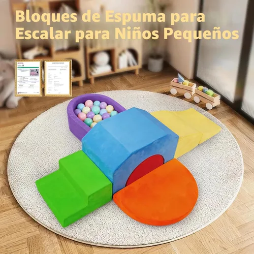 Vista 3 de Bloques de escalada de espuma suave de 6 piezas para niños pequeños y bebés - Juego de juguetes de escalada para bebés de interior, gimnasio