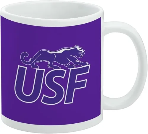 Vista 320 de Taza de cerámica con el logotipo principal de la Universidad Rider, taza de regalo novedosa para café, té y bebidas calientes, 11oz, blanca
