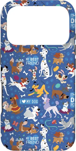 Vista 30 de Disney Funda para iPhone 17 con texto en inglés «Dogs I Love My Dog», color azul