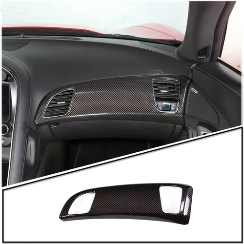 Vista 9 de Marco decorativo del panel de salida de aire del coconductor del coche para Chevrolet Corvette C7 2014-2019 ABS tablero cubierta accesorios