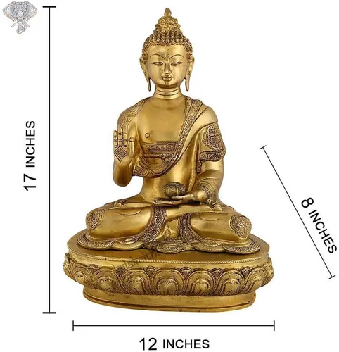 Vista 2 de kalakrithi Estatua de Buda – 17" Estatua de Buda – 17 inches