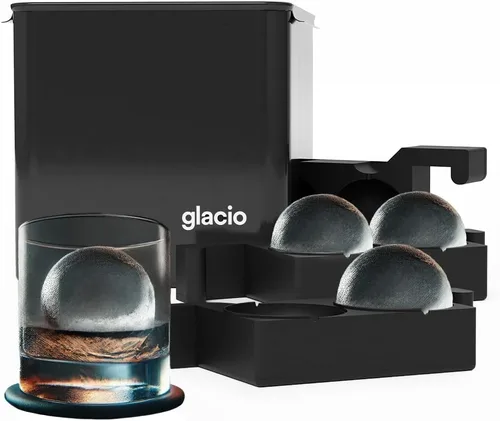 Vista 10 de Set de Moldes para Hacer Hielo Transparente de Glacio – Moldes de Bolas de Hielo Transparentes y Cubos para Whisky y Cócteles Diseño
