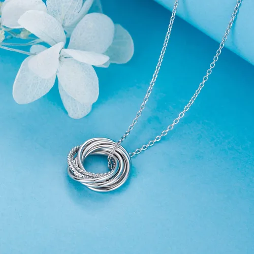 Vista 3 de Annamate Regalos de cumpleaños para mujer, collar de plata de ley 30, 40, 50, 60, 70, 80, 90, collar de cumpleaños para ella de 3, 4, 5, 6, 7, 8, 9