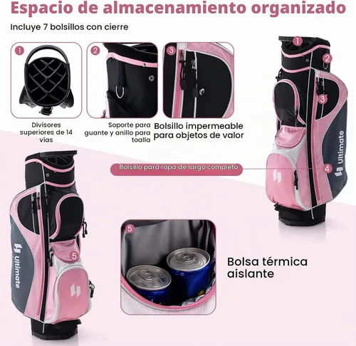 Vista 6 de Tangkula Juego completo de palos de golf para mujer, 9/10/12 piezas, juego de palos de golf con conductor de 460 cc, madera de calle e híbrido