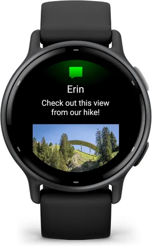 Vista 3 de Garmin vivoactive 5 - Reloj inteligente con GPS de salud y fitness para hombres y mujeres con bisel de aluminio pizarra, caja negra y banda