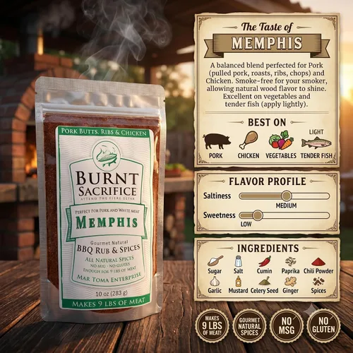 Vista 4 de Burnt Sacrifice Big 7 BBQ Rub Spices and Seasonings Set (7 paquetes de 3.5 onzas) Celebra la herencia estadounidense, gran regalo para hombres o papá