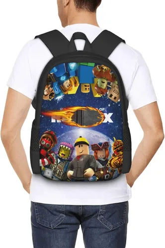 Vista 6 de VICTOMERS Mochila para juegos de 16.5 pulgadas, impresa en 3D, mochila ligera de gran capacidad, mochila casual para adultos, Mochila- 1, Mochilas