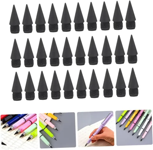 Vista 3 de Didiseaon 100 puntas de lápiz de repuesto, puntas infinitas para lápices, suministros escolares, sin tinta, punta de lápiz, bolígrafos de escritura