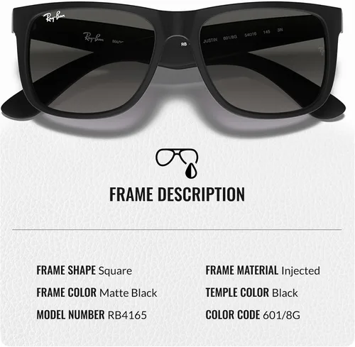 Vista 17 de Ray-Ban RB4165 JUSTIN CLASSIC - Gafas de sol de forma cuadrada con kit oficial de gafas